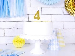 Świeczka urodzinowa Cyferka 4, złoty