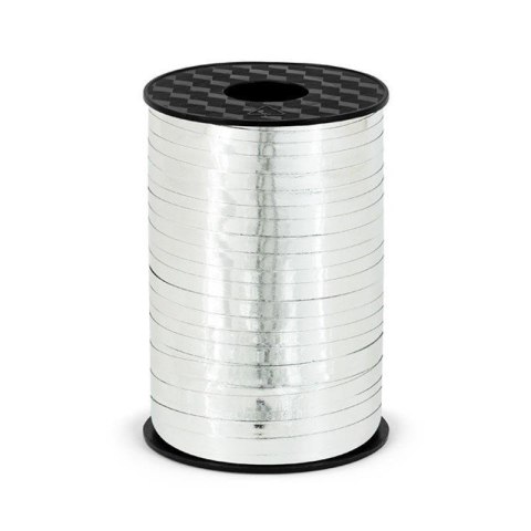 Wstążka plastikowa, Srebrna Metalizowana, 5mm/225m