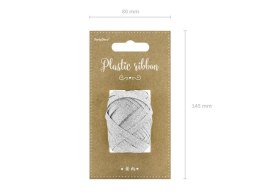Wstążka plastikowa, srebrny, 5mm/10m