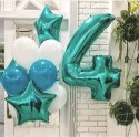 Balon Foliowy Cyfra 4 Tiffany, Miętowy - 102 cm Grabo
