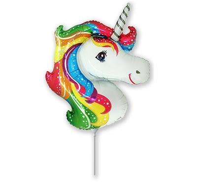 Balon foliowy Jednorożec Unicorn na patyk, 35 cm