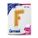 Balon foliowy Litera F, 66cm, Złota