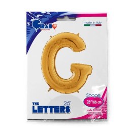 Balon foliowy Litera G, 66cm, Złota