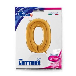 Balon foliowy Litera O, 66cm, Złota