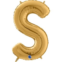Balon foliowy Litera S, 66cm, Złota
