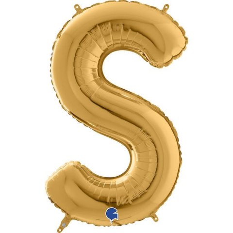Balon foliowy Litera S, 66cm, Złota