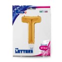Balon foliowy Litera T, 66cm, Złota