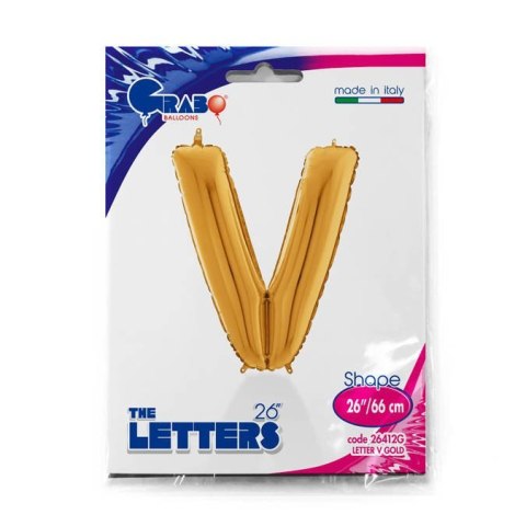 Balon foliowy Litera V, 66cm, Złota