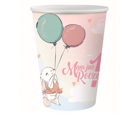 Kubeczki papierowe Roczek - Króliczek, 270 ml/ 6 szt.