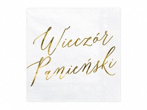 Serwetki Wieczór panieński, biały, 33x33cm (1 op. / 20 szt.)