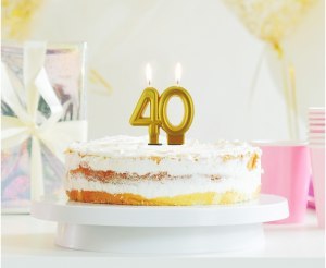 Świeczka na tort 40 urodziny, liczba „40"