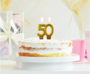 Świeczka na tort 50 urodziny, liczba „50"