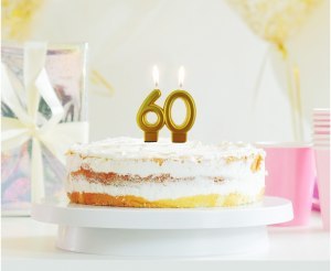 Świeczka na tort 60 urodziny, liczba „60"