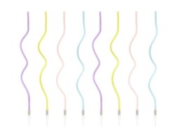 Świeczki urodzinowe, zakręcone, kolorowy mix, 14 cm