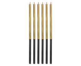 Świeczki urodzinowe złote Platinum, 14,5cm, 6 szt.