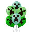Zestaw Balonów zielonych Minecraft, 30cm, 12 szt.