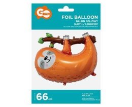 Balon foliowy Leniwiec brązowy, 68x55 cm