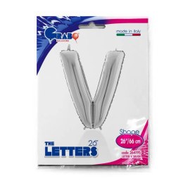 Balon foliowy Litera V, 66cm,Srebrna