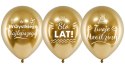 Balony lateksowe Urodzinowe Złote Chrome Sto Lat, 30cm, 10 szt.