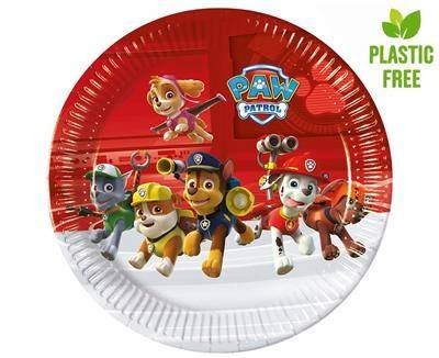 Talerzyki papierowe Psi Patrol 23cm, 8 szt.