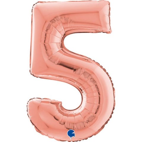 Balon foliowy Cyfra 5 Rose Gold - 66 cm Grabo