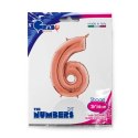 Balon foliowy Cyfra 6 Rose Gold - 66 cm Grabo