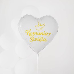 Balon foliowy Komunia Święta, gołąbek 45 cm