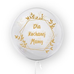 Balon przezroczysty z nadrukiem Dla kochanej mamy, złoty 45cm
