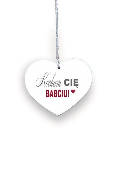 Drewniana zawieszka Serce Kocham Cię Babciu, Dzień Babci