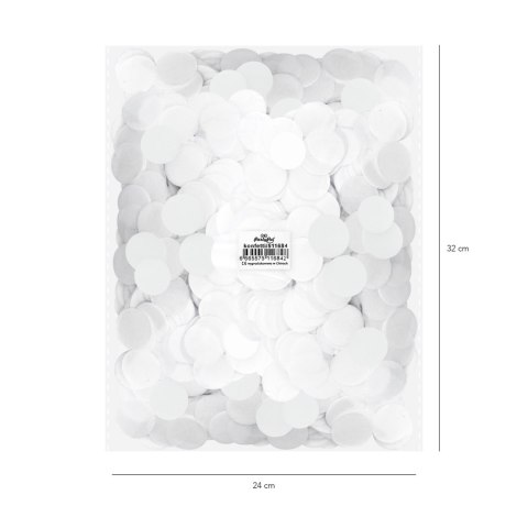 Konfetti papierowe do Balonów - Białe, 500g