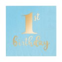 Serwetki 1st Birthday Roczek niebieskie, 33x33cm, 10 szt.