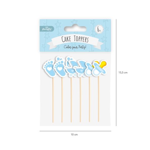 Toppery na Baby Shower dla chłopca 6szt