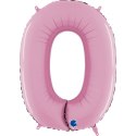 Balon Foliowy Cyfra 0 Różowa Pastel Pink, 66 cm Grabo