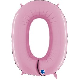 Balon Foliowy Cyfra 0 Różowa Pastel Pink, 66 cm Grabo