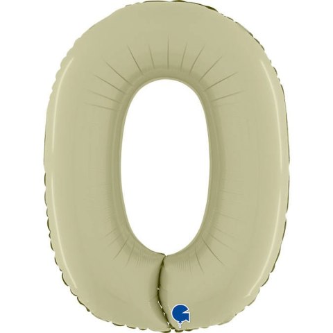 Balon Foliowy Cyfra 0, Satynowa Oliwkowa, 66 cm Grabo