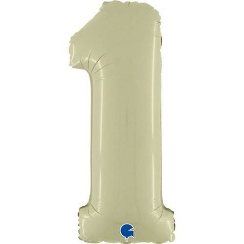 Balon Foliowy Cyfra 1, Satynowa Oliwkowa, 66 cm Grabo