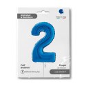 Balon Foliowy Cyfra 2 Niebieski, 66 cm Grabo