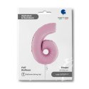 Balon Foliowy Cyfra 6 Różowa Pastel Pink, 66 cm Grabo