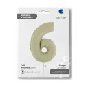 Balon Foliowy Cyfra 6, Satynowa Oliwkowa, 66 cm Grabo