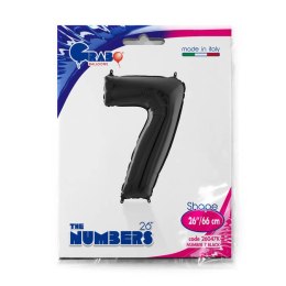 Balon Foliowy Cyfra 7 Czarny, 66 cm Grabo