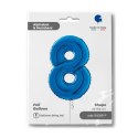 Balon Foliowy Cyfra 8 Niebieski, 66 cm Grabo