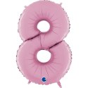 Balon Foliowy Cyfra 8 Różowa Pastel Pink, 66 cm Grabo