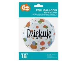 Balon foliowy Dziękuję, podziękowania 46cm