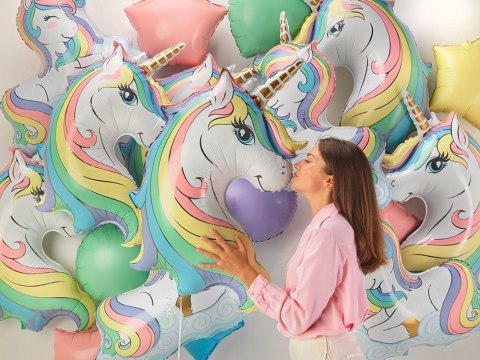 Balon foliowy Głowa Jednorożca Macaron Pastelowy 81 cm