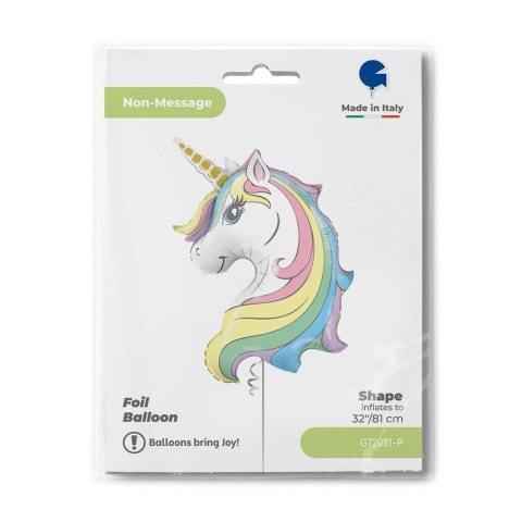 Balon foliowy Głowa Jednorożca Macaron Pastelowy 81 cm