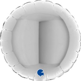 Balon foliowy, okrągły, srebrny, 10 cm, Grabo