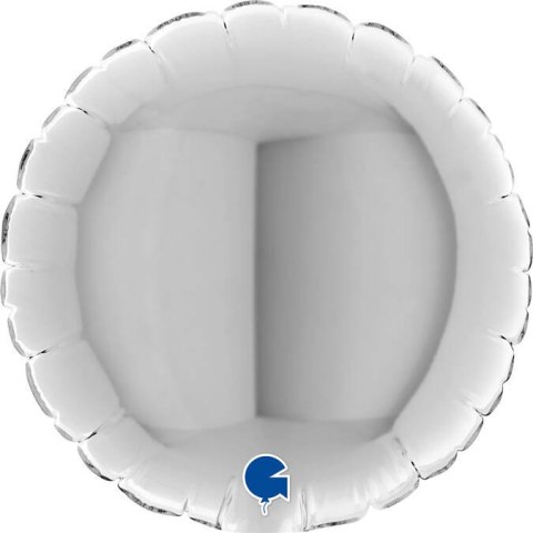 Balon foliowy, okrągły, srebrny, 10 cm, Grabo