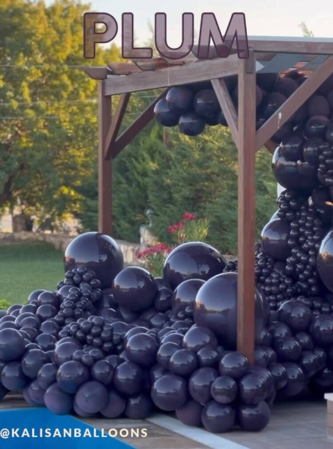 Balony lateksowe Kalisan Plum, fioletowy 30cm, 100 szt.