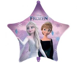Balon foliowy Kraina Lodu, Frozen w kształcie gwiazdki z ciężarkiem, 46 cm