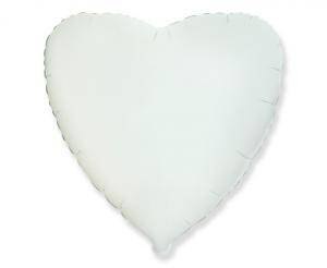 Balon foliowy Serce białe, 45cm, Flexmetal